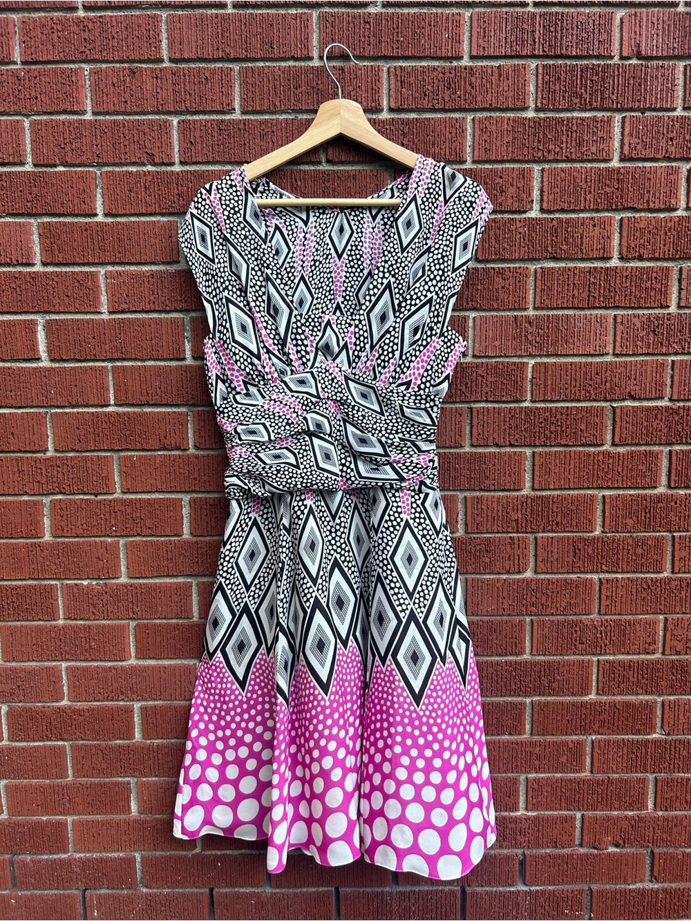 Temperley London Geometric Polka Dot Fit & Flare Dress UK 10 / US 6